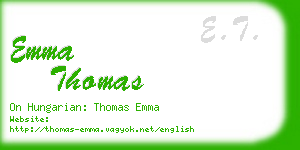 emma thomas business card